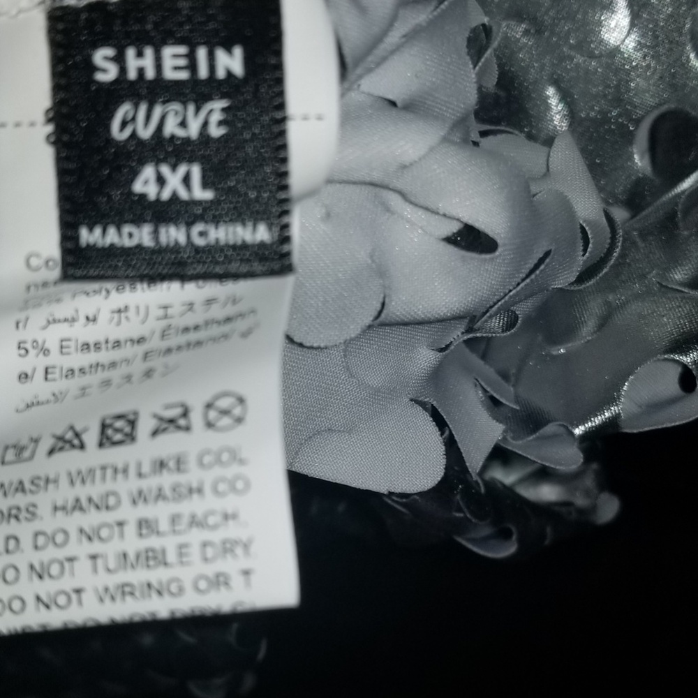 Exotic Sparkling Silver Shein Curve Size 4xl Nwot - image 5
